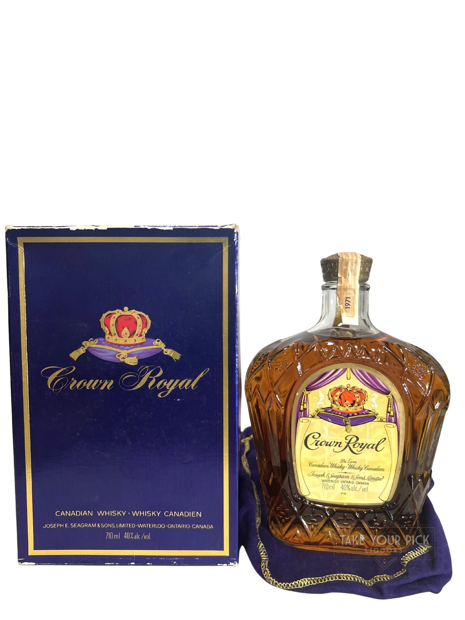 Crown Royal 1971 710ml with bag and box - 80 Proof