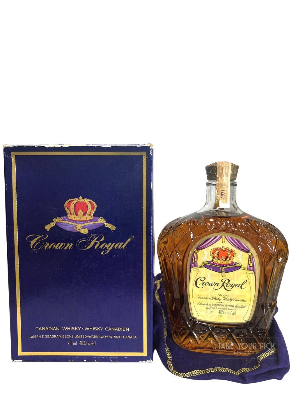 Crown Royal 1971 710ml with bag and box - 80 Proof