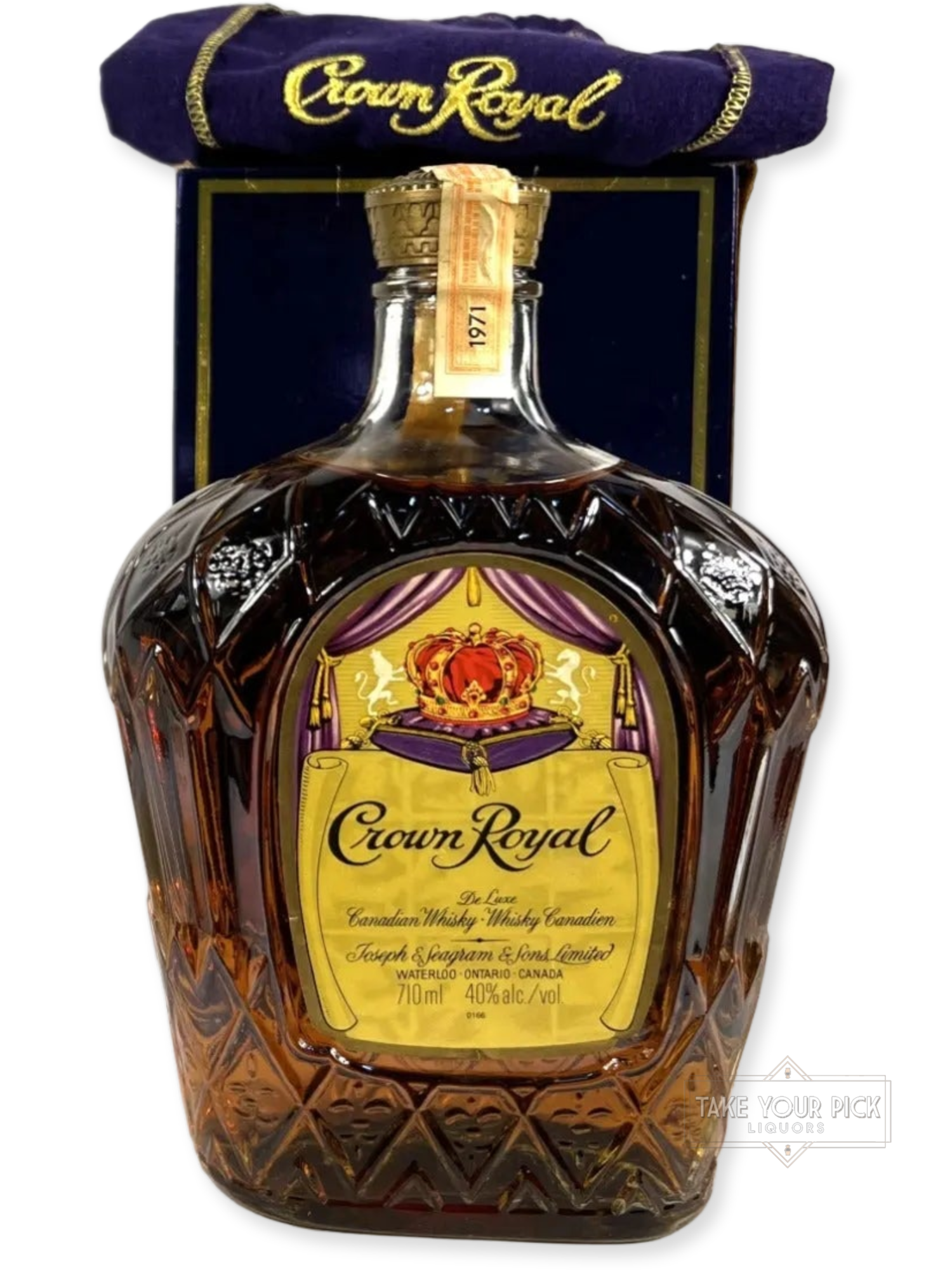 Crown Royal 1971 710ml with bag and box - 80 Proof - Bottle Front