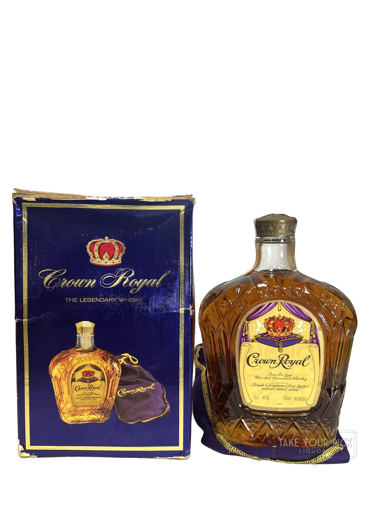 Crown Royal 1977 with bag and box - 80 Proof