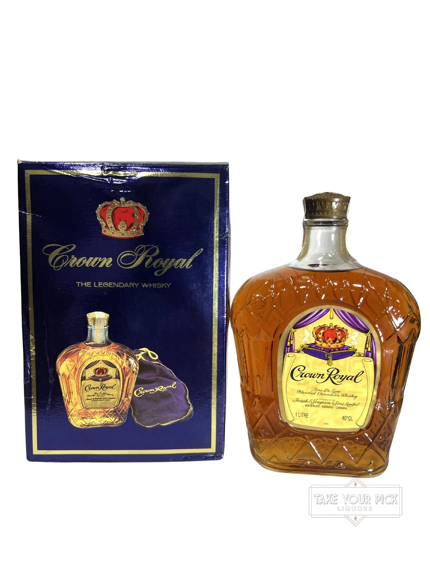 Crown Royal 1979 Liter with bag and box - 80 Proof