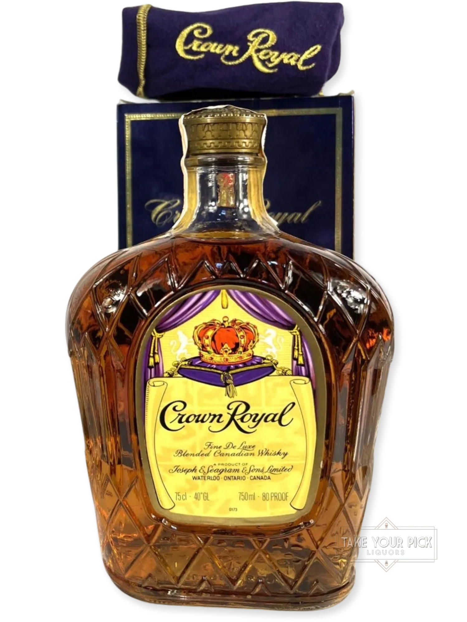 Crown Royal 1979 with bag and box - 80 Proof - Bottle Front