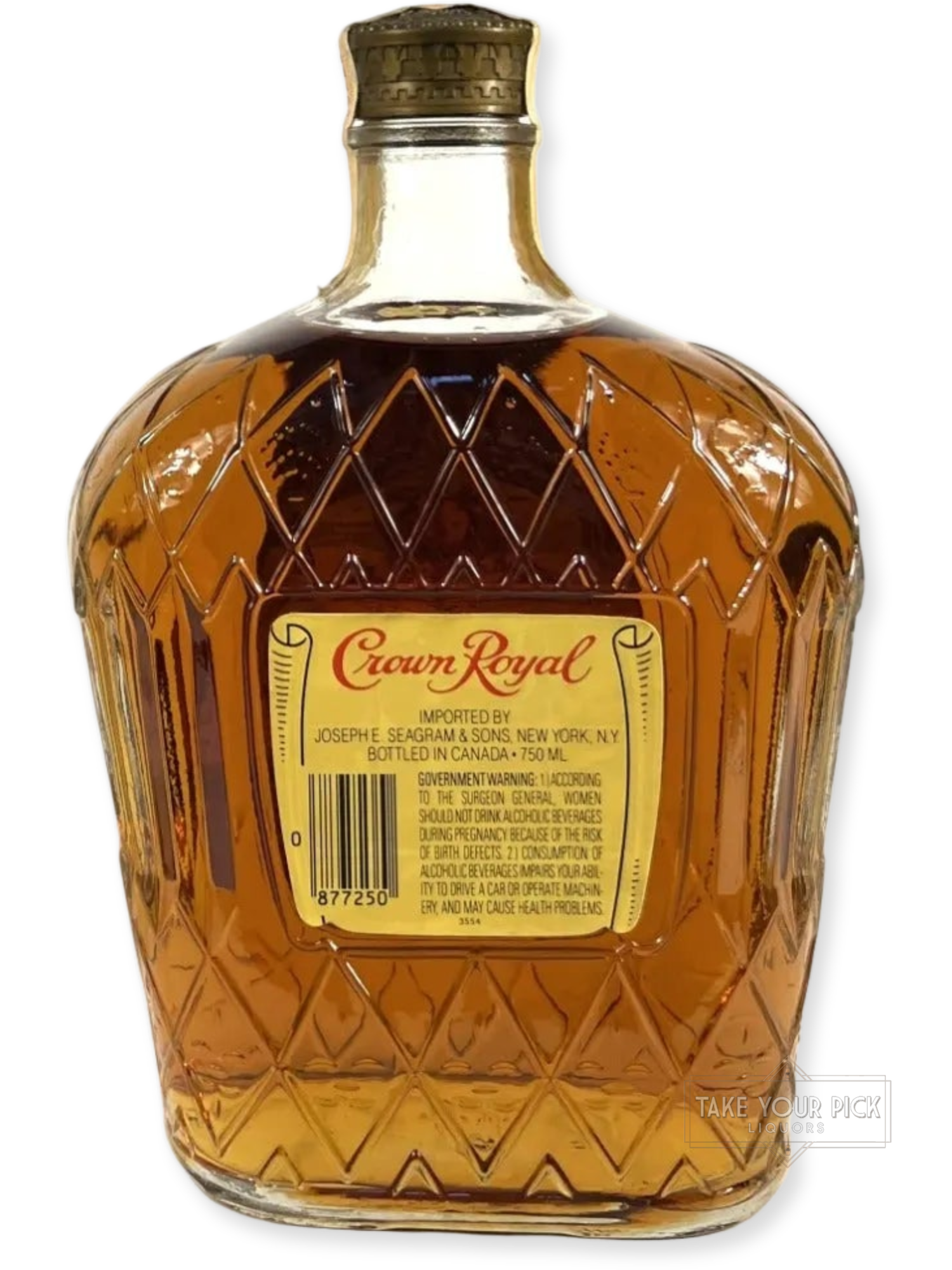 Crown Royal 1980 - 80 Proof - Bottle Back
