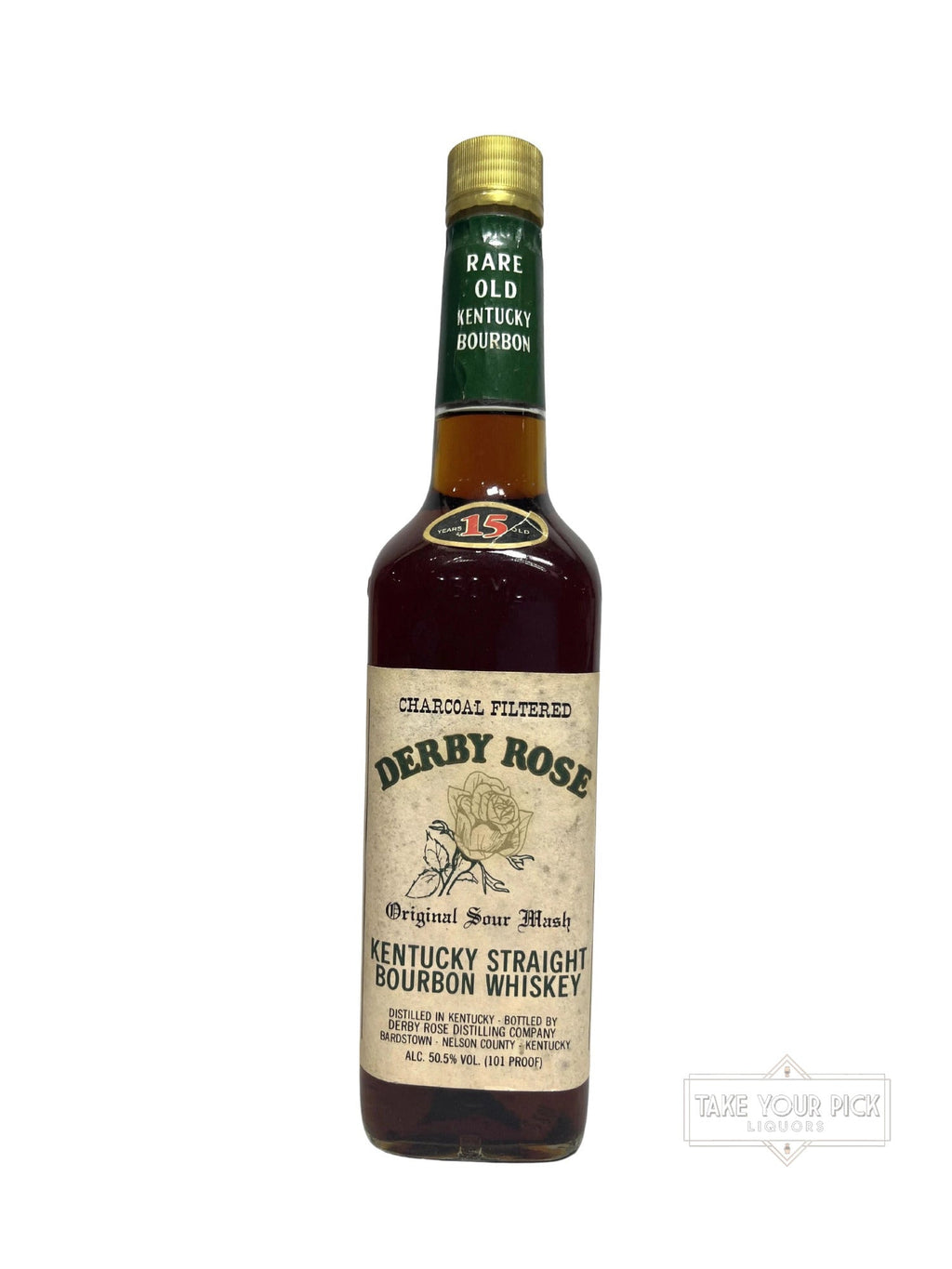 Derby Rose Kentucky Straight Bourbon Whiskey, 15 Year, 1990 101 Proof 750ml