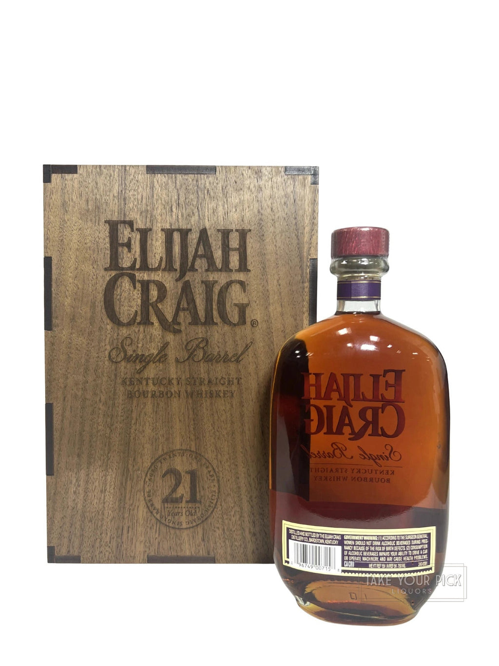 Elijah Craig Single Barrel Kentucky Straight Bourbon Whiskey