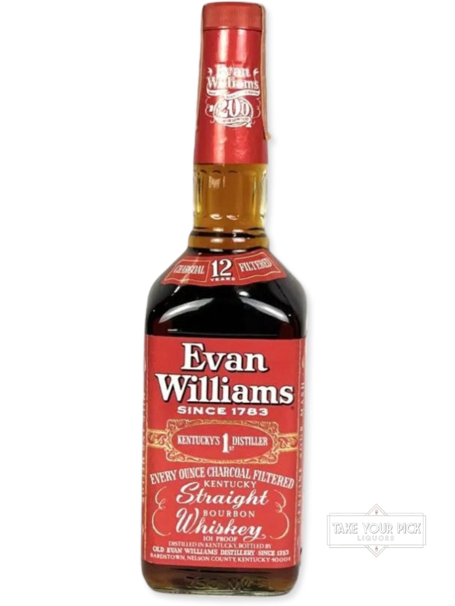 Evan Williams 12/101 1989 (pre-fire) - 101 Proof - Bottle Front