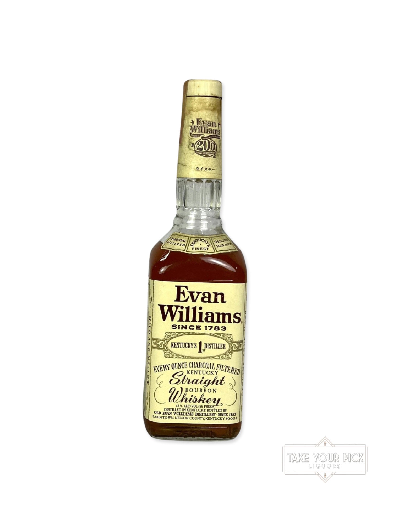 Evan Williams 200th Anniversary 1991 (pre-fire) - 86 Proof