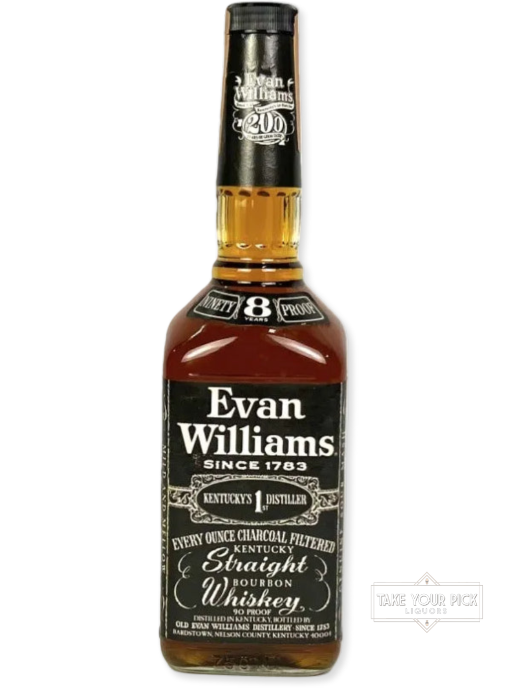 Evan Williams 8-year 1985 (pre-fire) - 90 Proof - Bottle Front