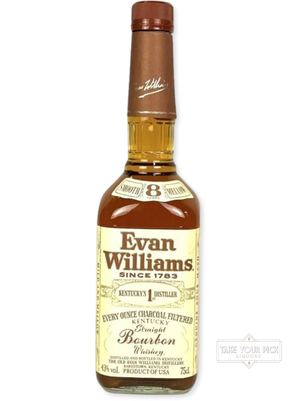 Evan Williams 8-year 1999 (pre-fire) - 86 Proof - Bottle Front