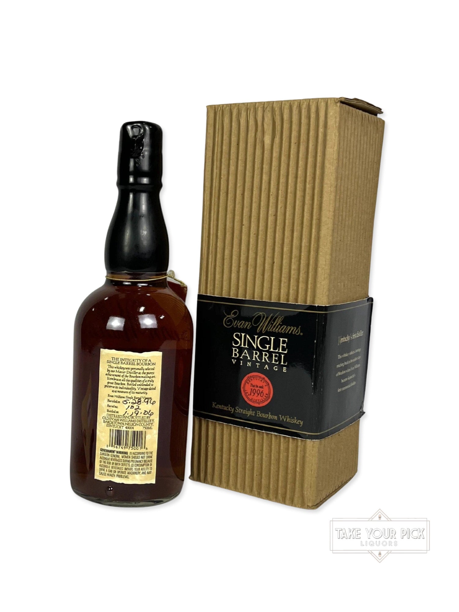 Evan Williams Single Barrel 1996 (pre-fire) - 86.6 Proof
