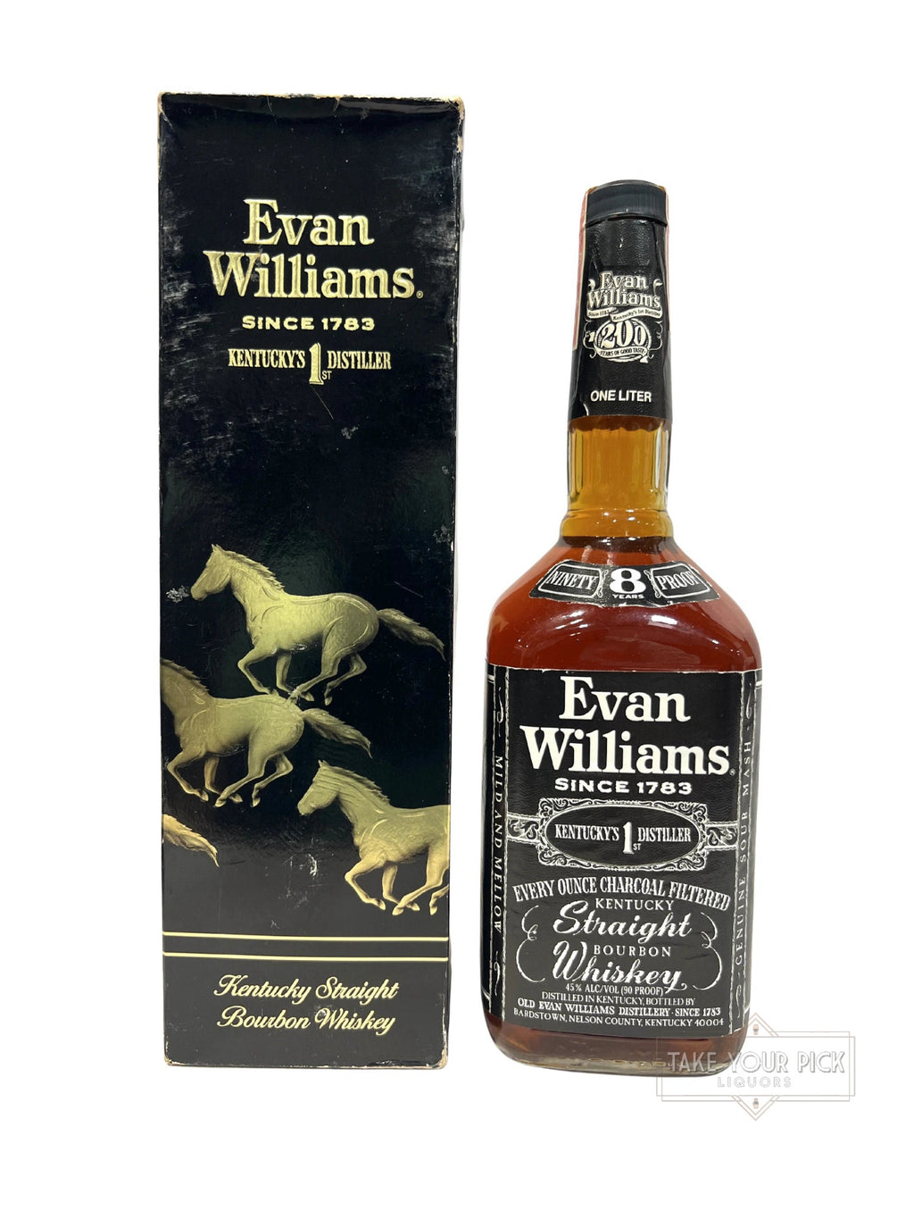 Evan Williams pre-fire Heaven Hill 8-year 90 Proof 1991 1 liter