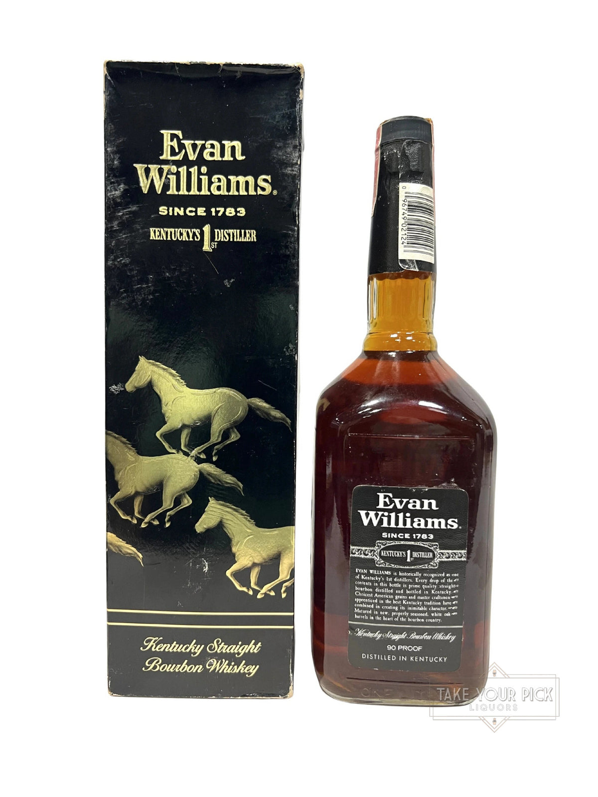 Evan Williams pre-fire Heaven Hill 8-year 90 Proof 1991 1 liter