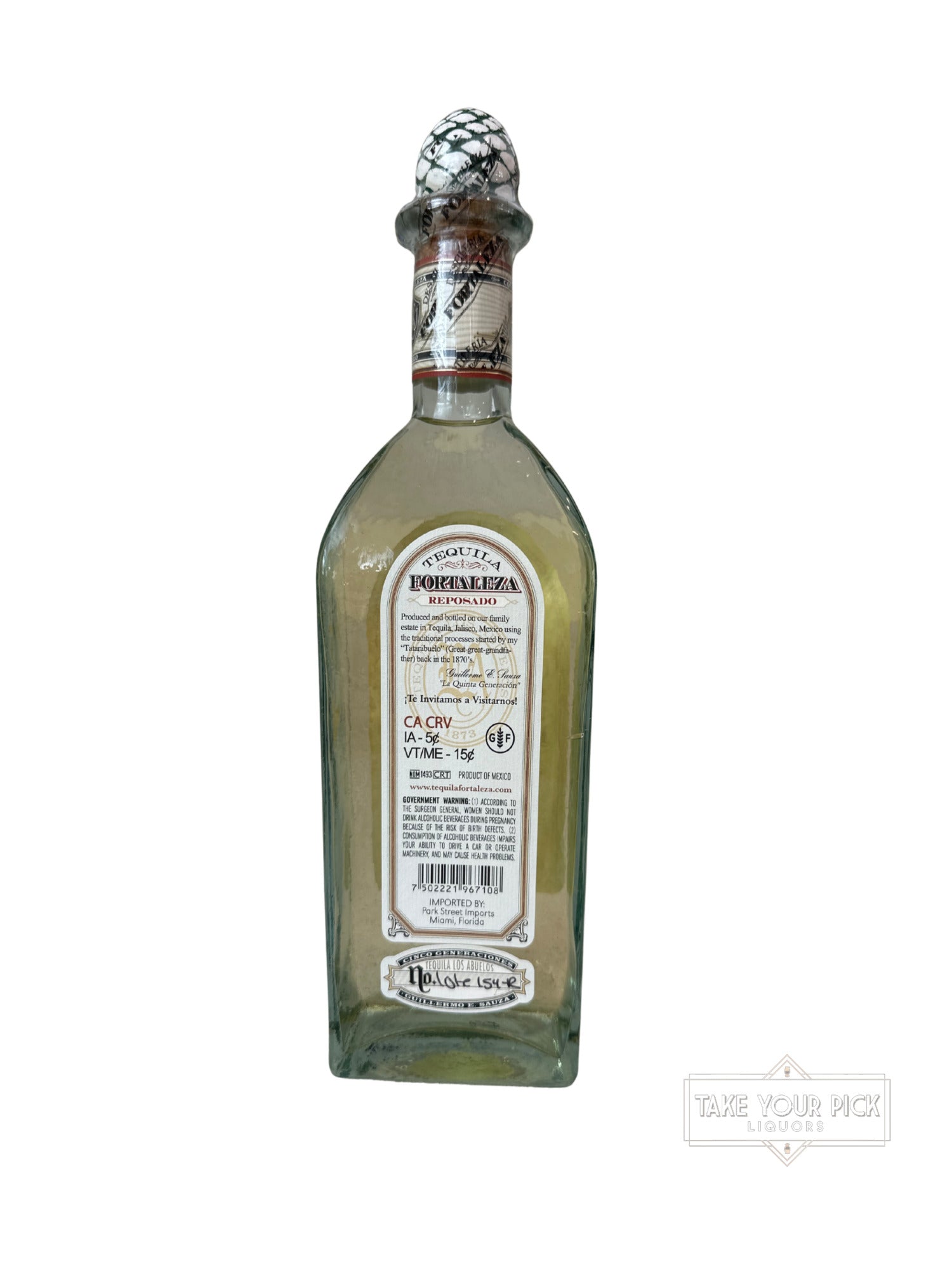 Fortaleza Tequila Reposado 80 Proof 750ml