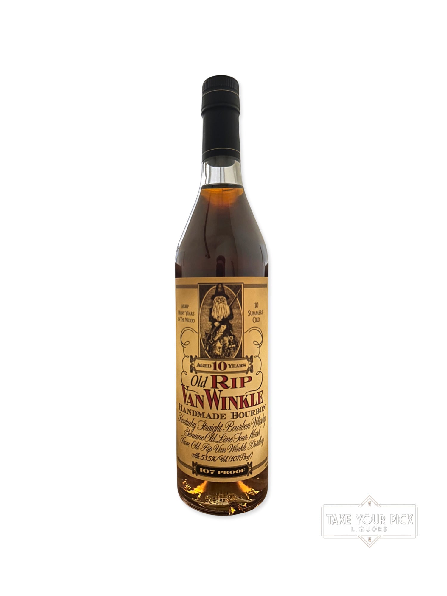 From Old Rip Van Winkle Distillery Old Rip Van Winkle Handmade Bourbon Kentucky Straight Bourbon Whisky 107 Proof
