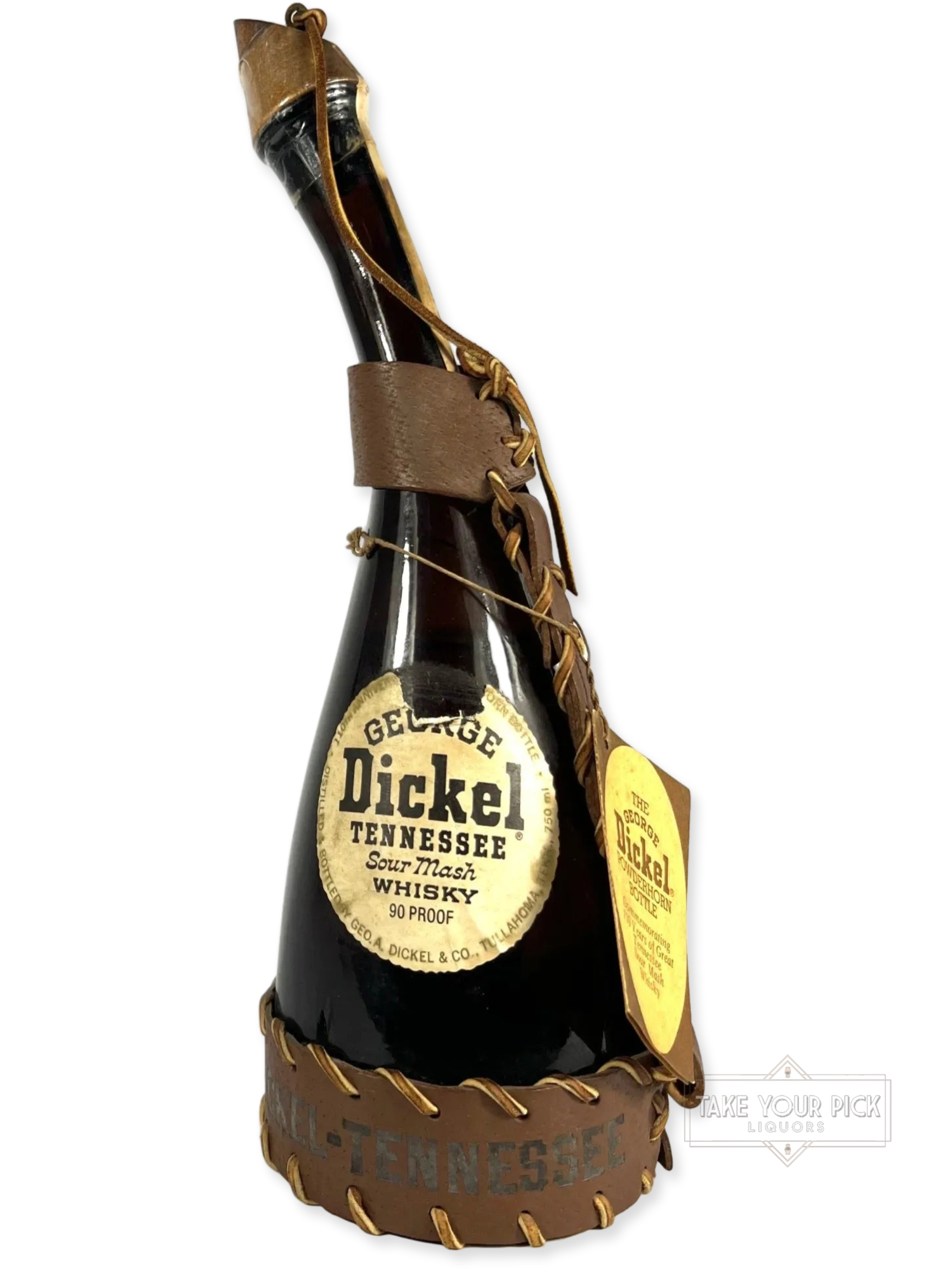 George Dickel Powderhorn 1980 - 90 Proof - Bottle Front