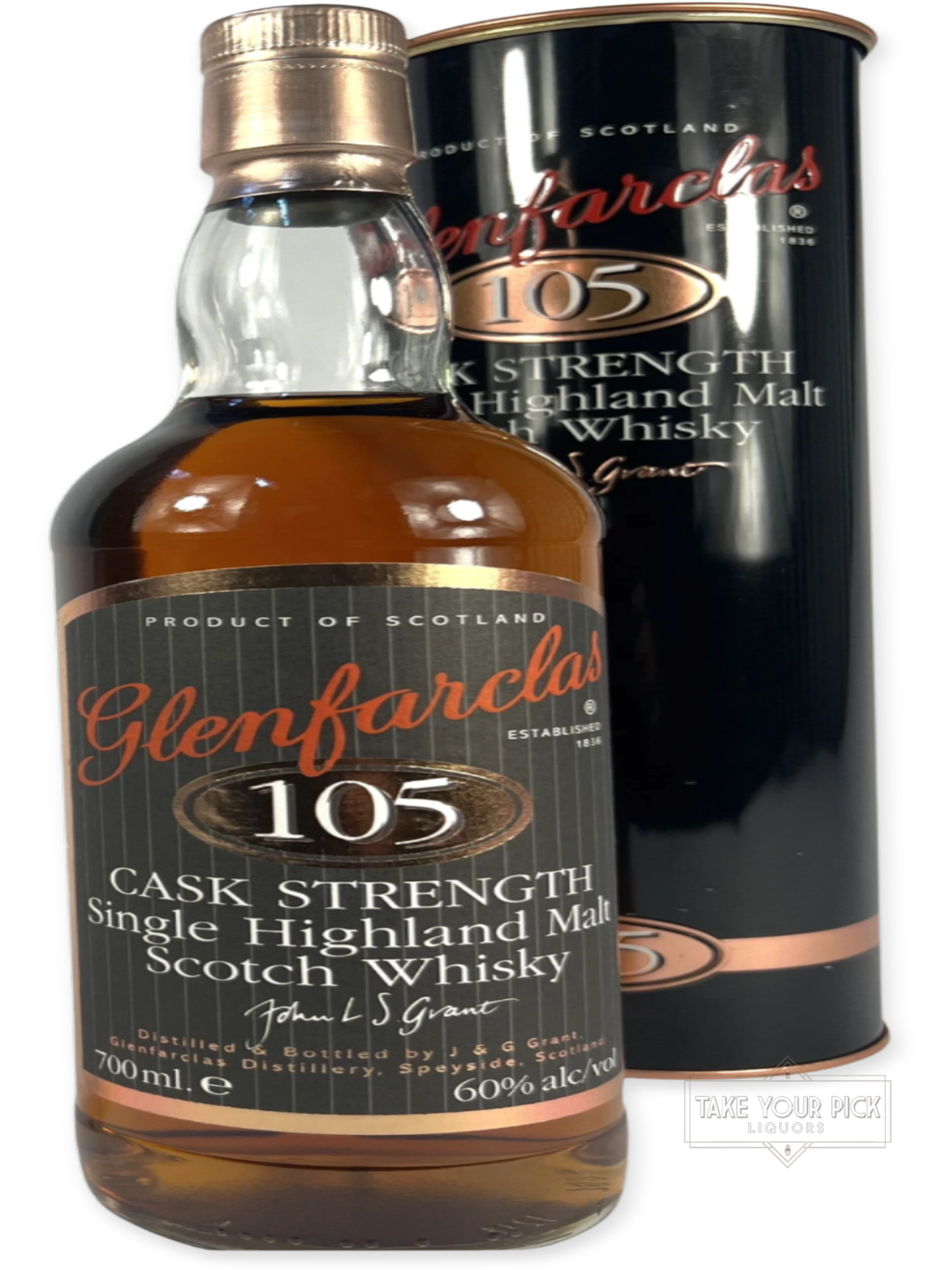 Glenfarclas 105 1990's - 120 Proof - Bottle Front