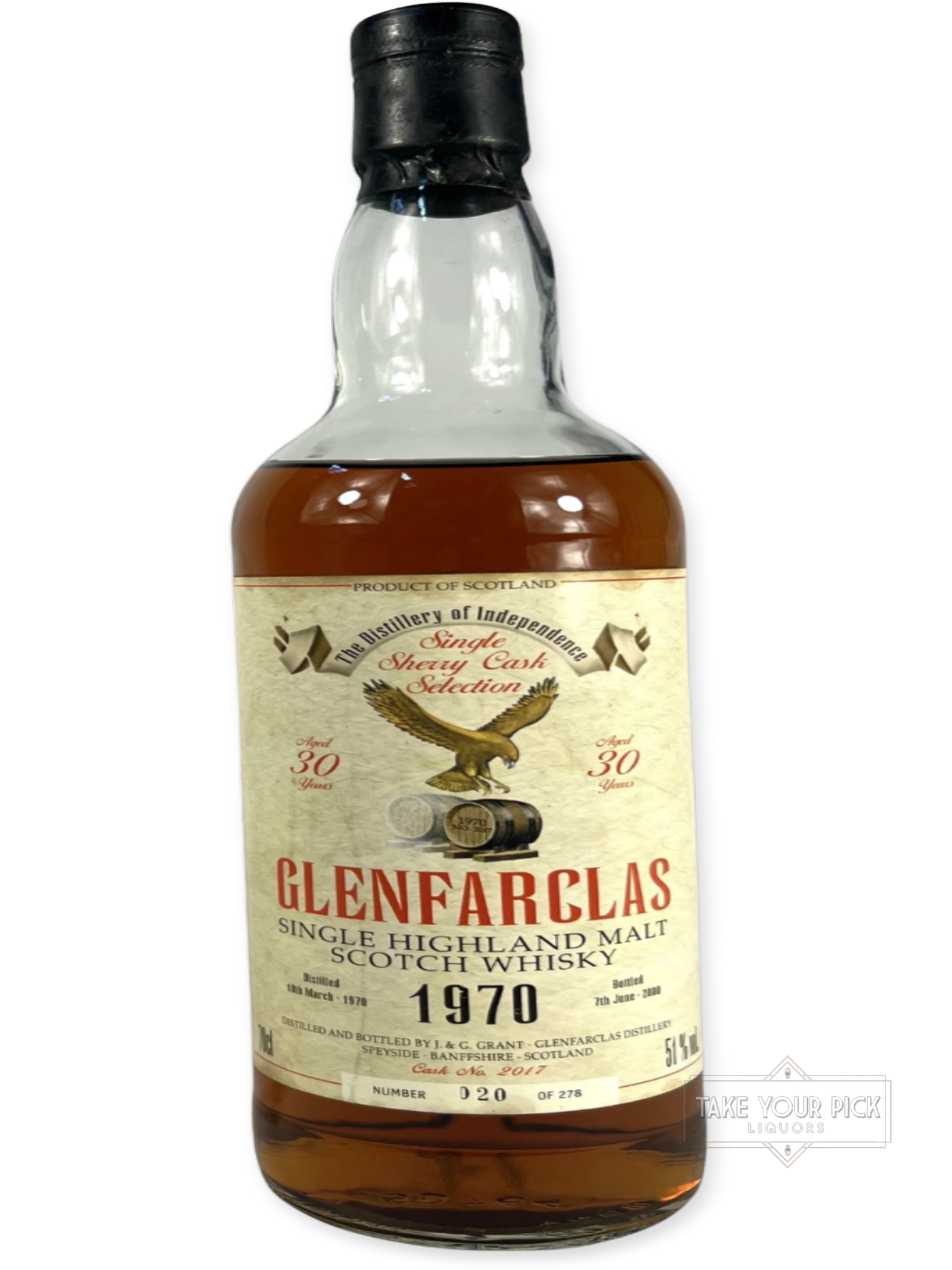 Glenfarclas Single Sherry Cask 1970–2000 - 102 Proof - Bottle Front