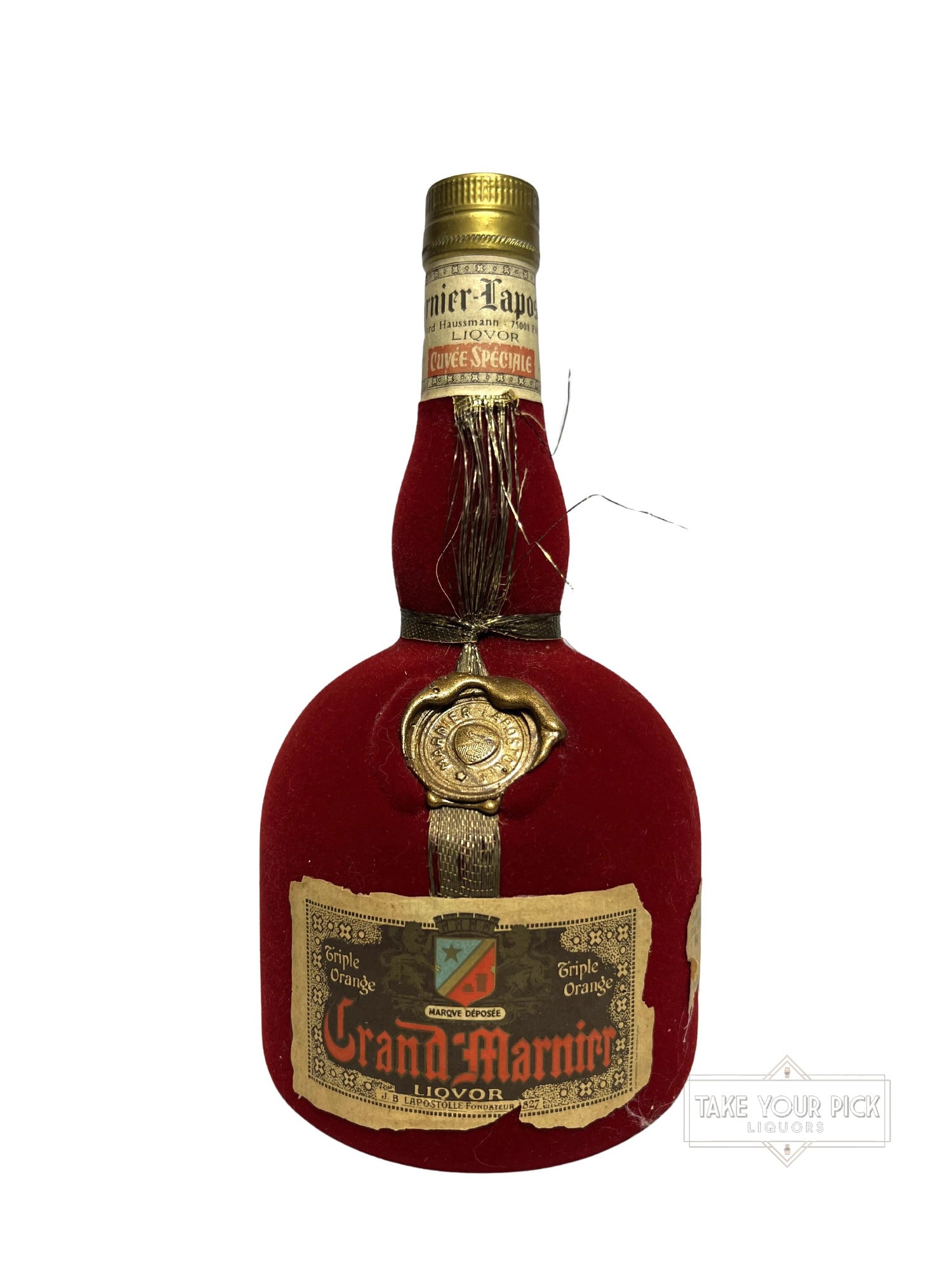 Grand Marnier Faux Velvet 1980's - 80 Proof