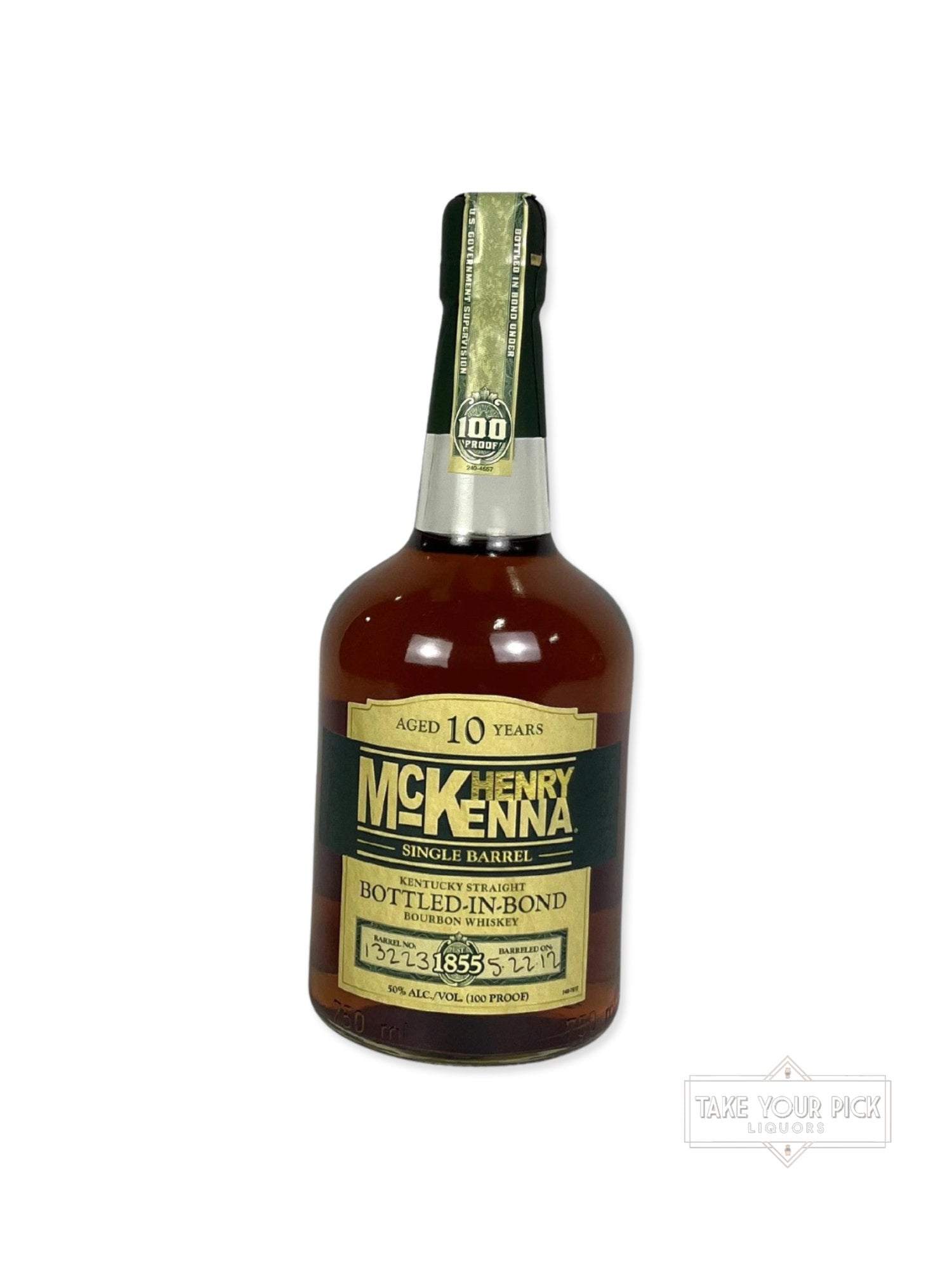 Henry McKenna 10-year BIB 1995 (pre-fire) - 100 Proof