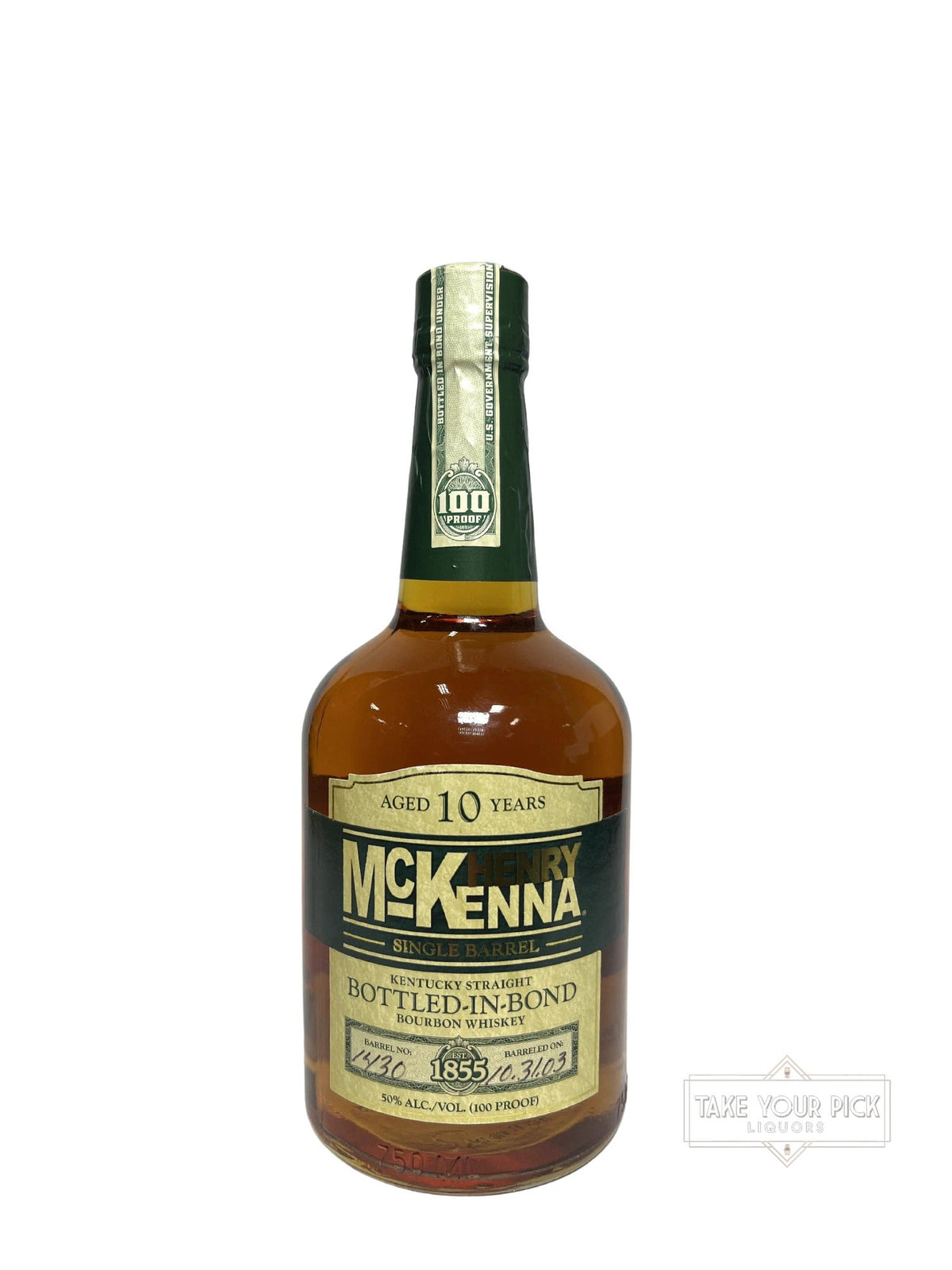 Henry McKenna 10-year BIB 2013