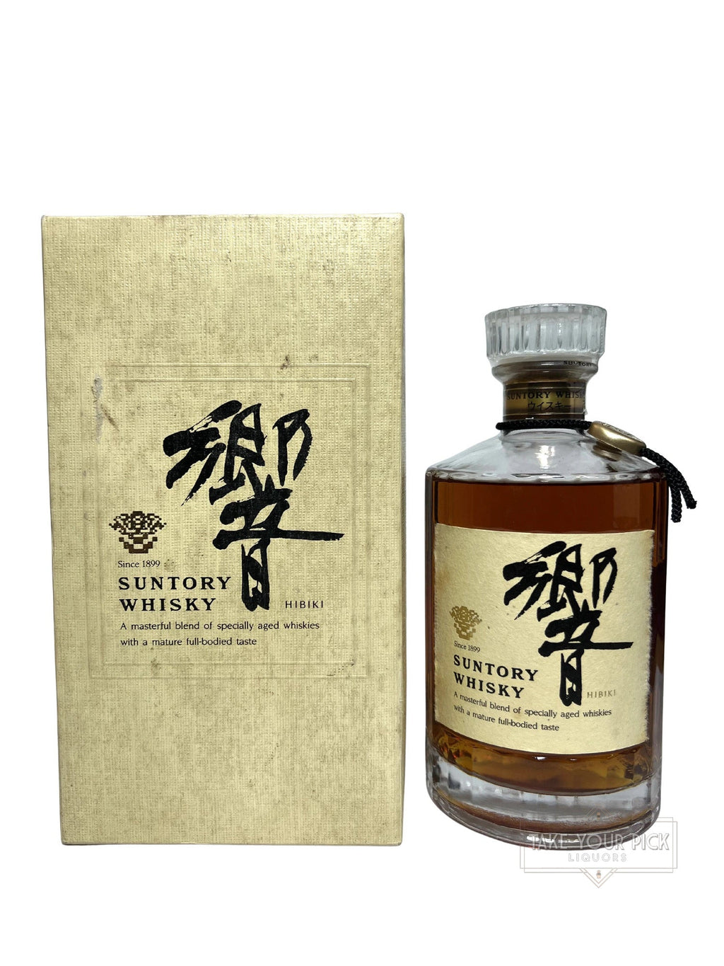 Hibiki Flower Crest Cream / Black Label 1990's with box - 86 Proof