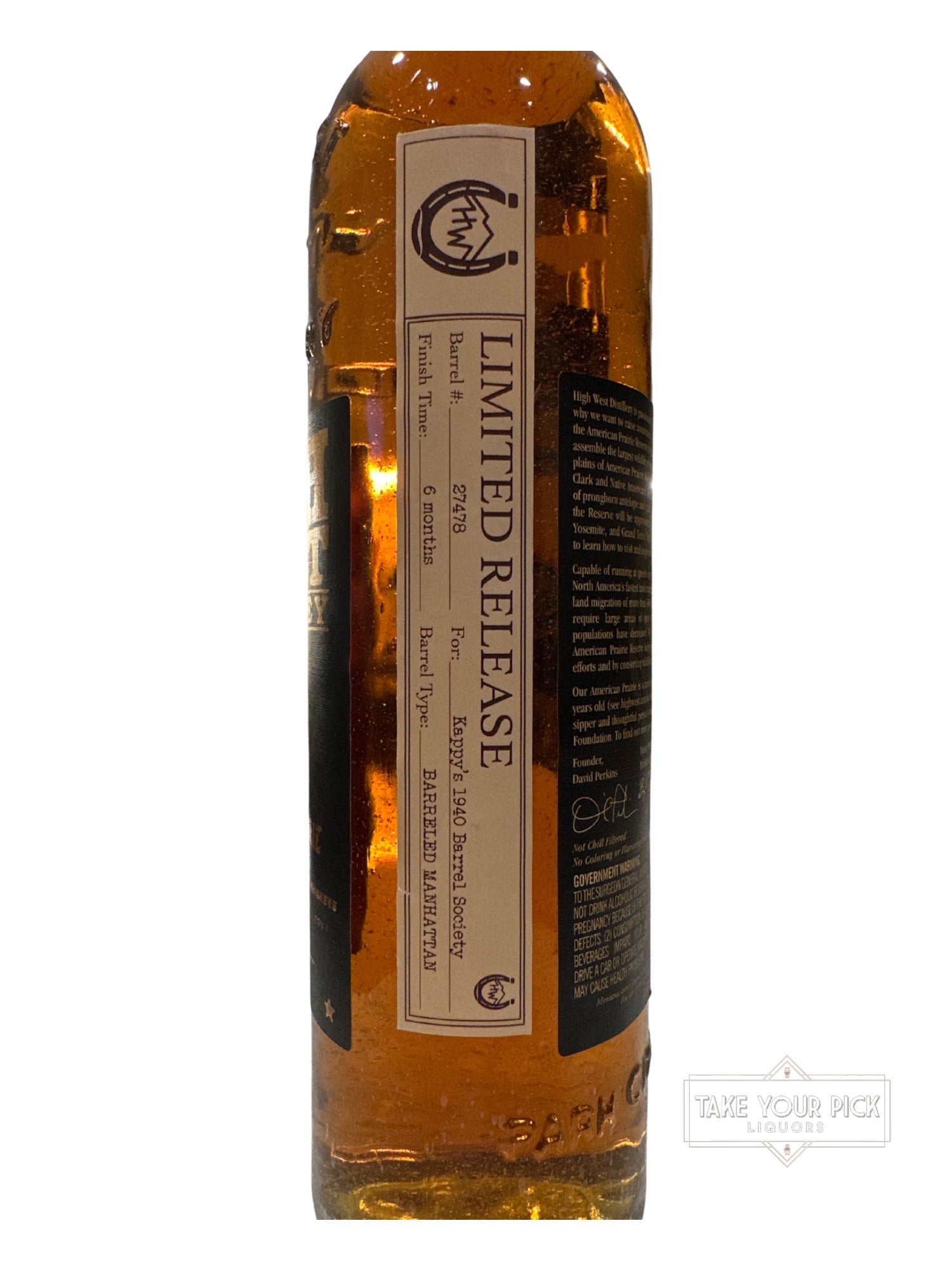 High West American Prairie Bourbon Kappy’s 1940 Barrel Society 100.6 Proof 750ml