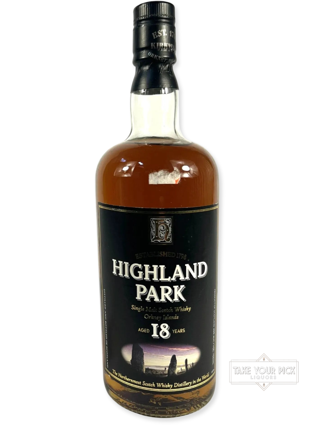 Highland Park 18-year 1990's dumpy bottle - 86 Proof - Bottle Front