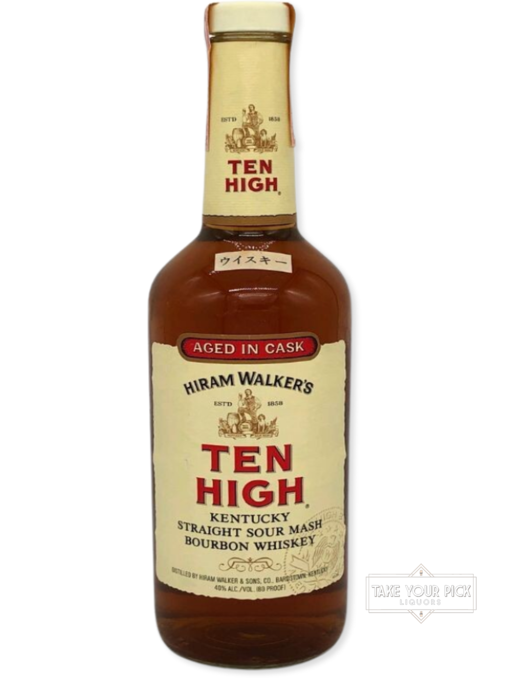 Hiram Walker's Ten High circa 1988 - 80 Proof - Bottle Front
