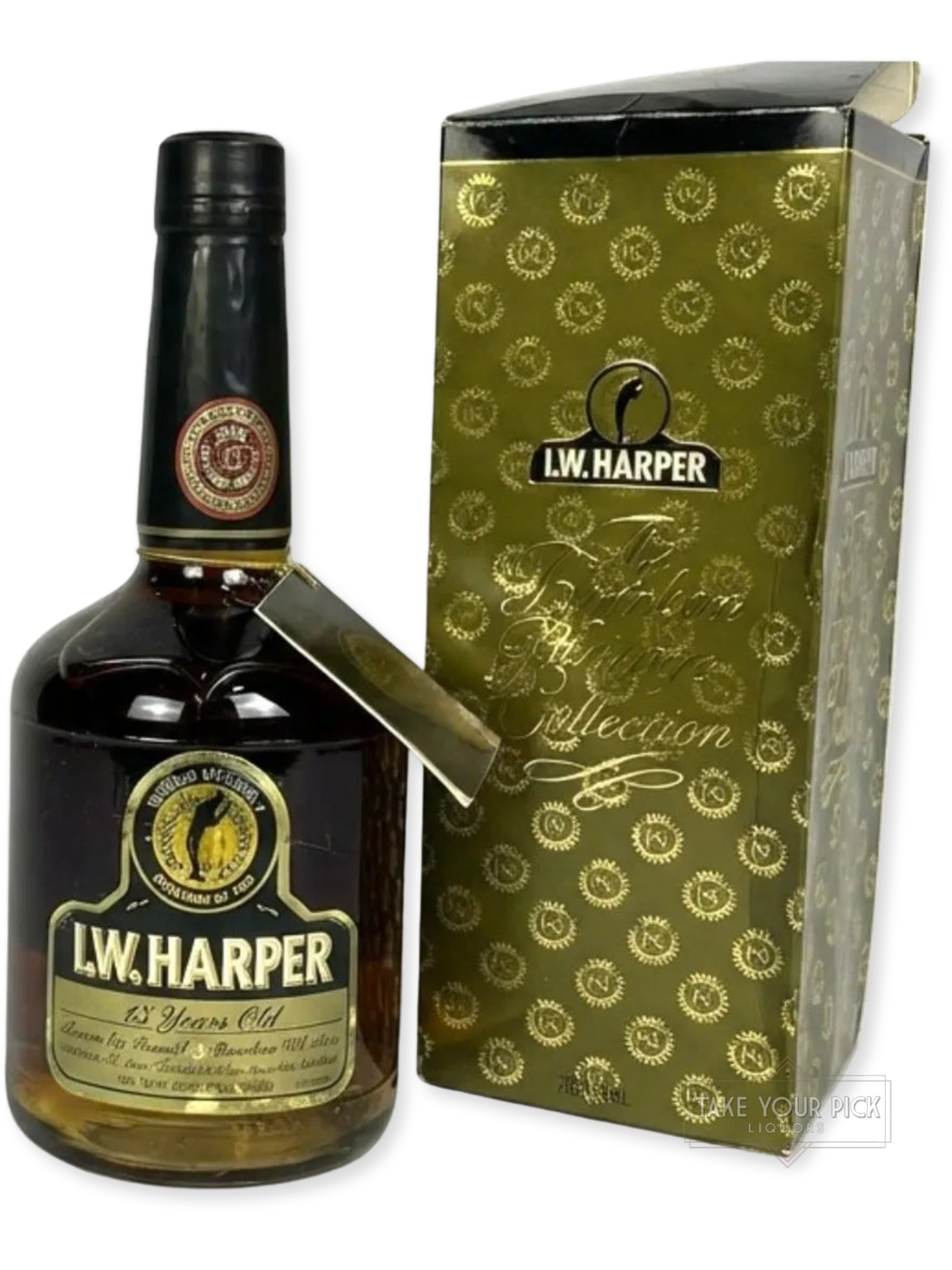 I.W. Harper 15 Year Bourbon Heritage Collection 1996 with box - 80 Proof - Bottle Front