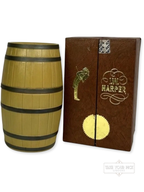 I.W. Harper mini-barrel decanter - 86 Proof - Bottle Back