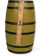 I.W. Harper mini-barrel decanter - 86 Proof - Bottle Back