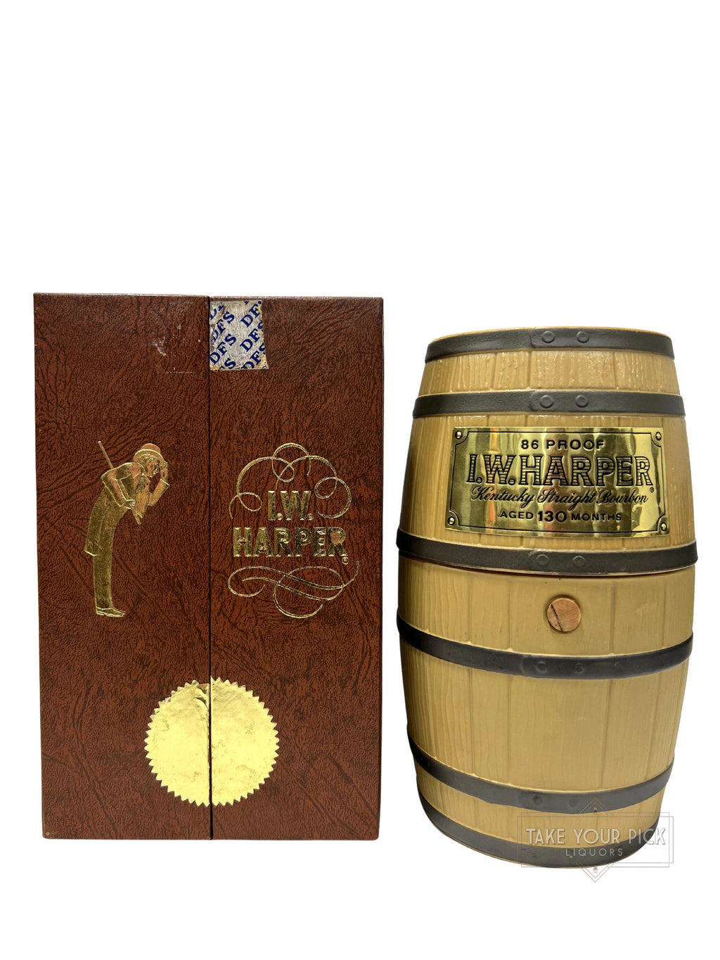 I.W. Harper mini-barrel decanter - 86 Proof