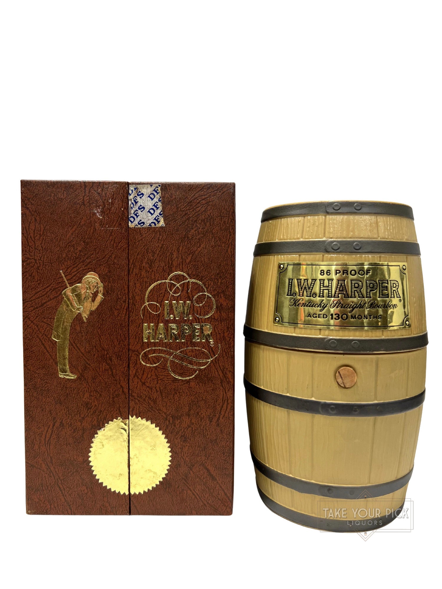 I.W. Harper mini-barrel decanter - 86 Proof