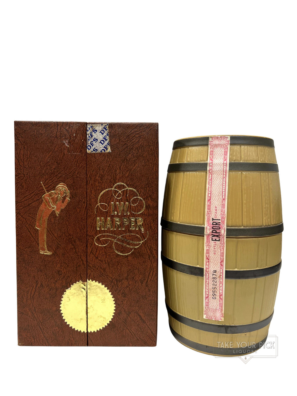 I.W. Harper mini-barrel decanter - 86 Proof