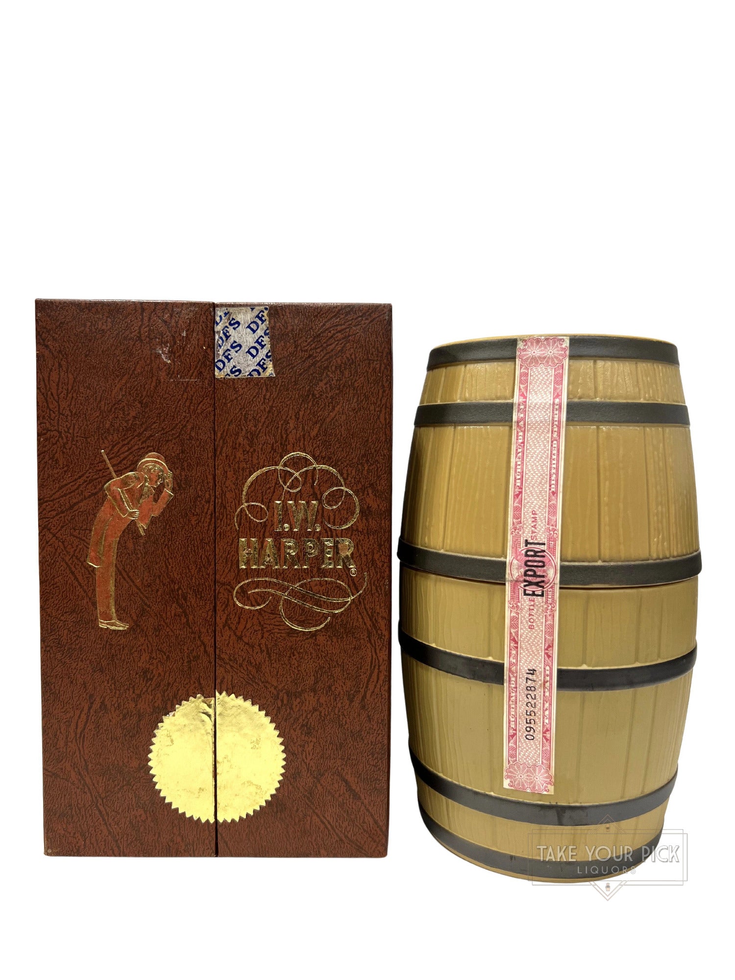 I.W. Harper mini-barrel decanter - 86 Proof