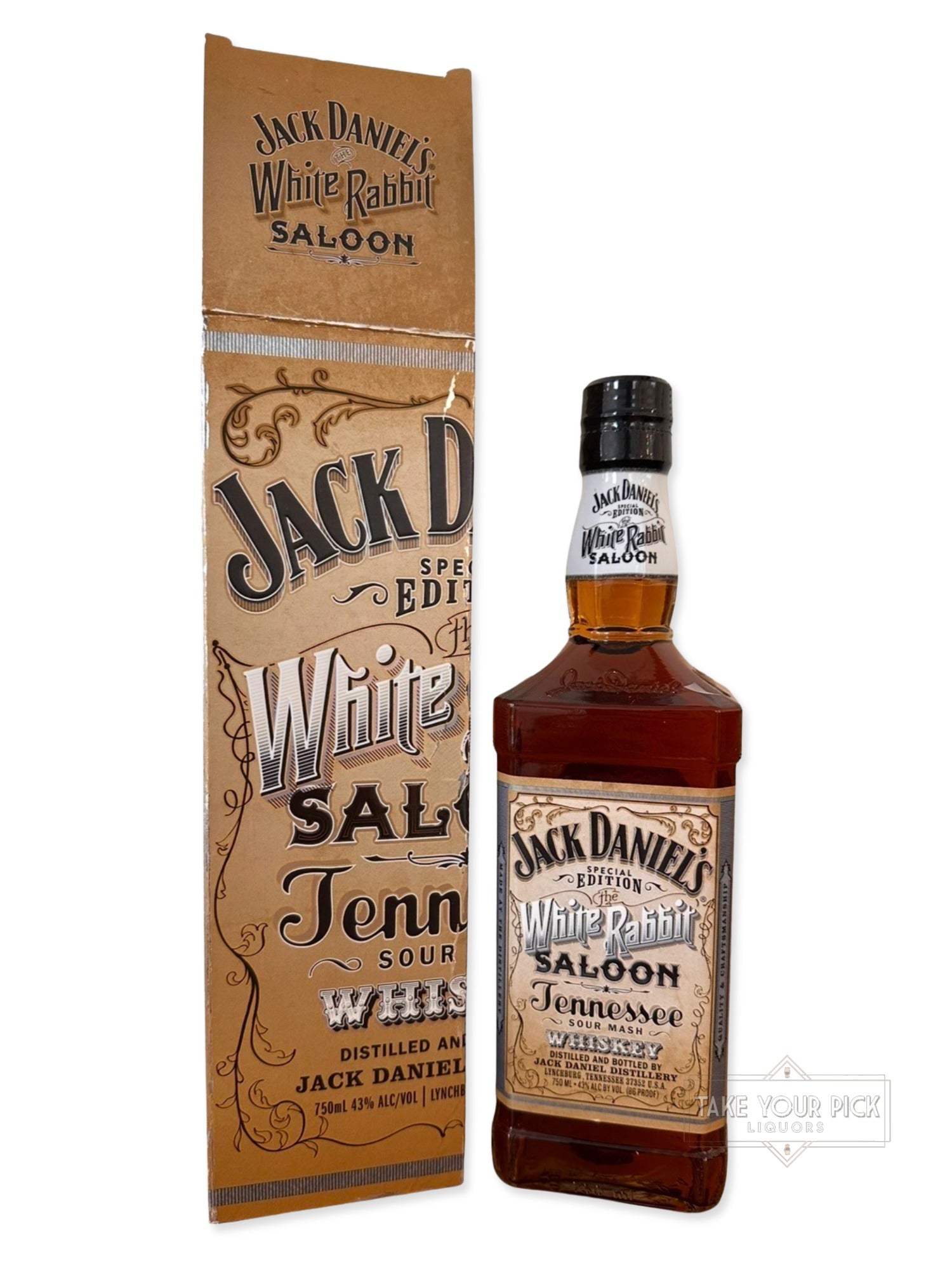 Jack Daniel Distillery Jack Daniel's The White Rabbit Saloon Tennessee Sour Mash Whiskey 86 Proof
