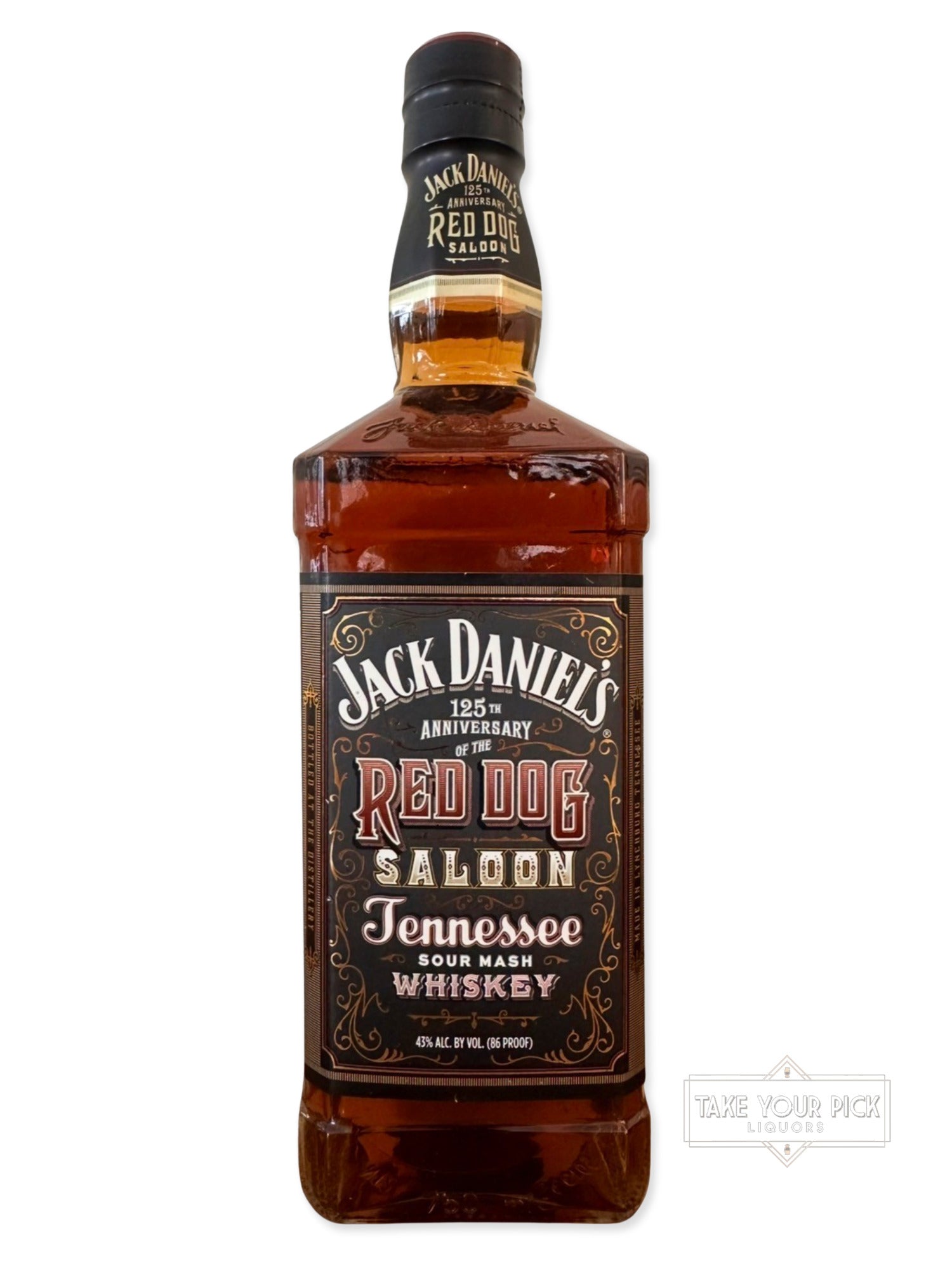 Jack Daniel's 125th Anniversary of the Red Dog Saloon Tennessee Sour Mash Whiskey 86 Proof