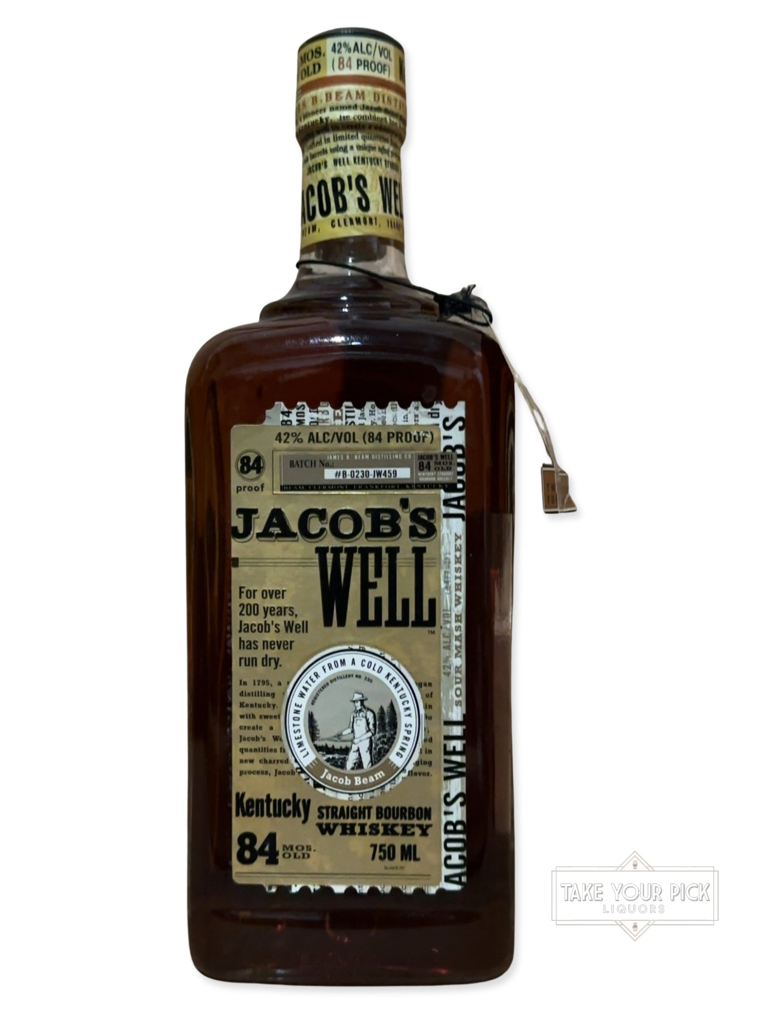 James B. Beam Distilling Co. Jacob's Well Kentucky Straight Bourbon Whiskey 84 Proof