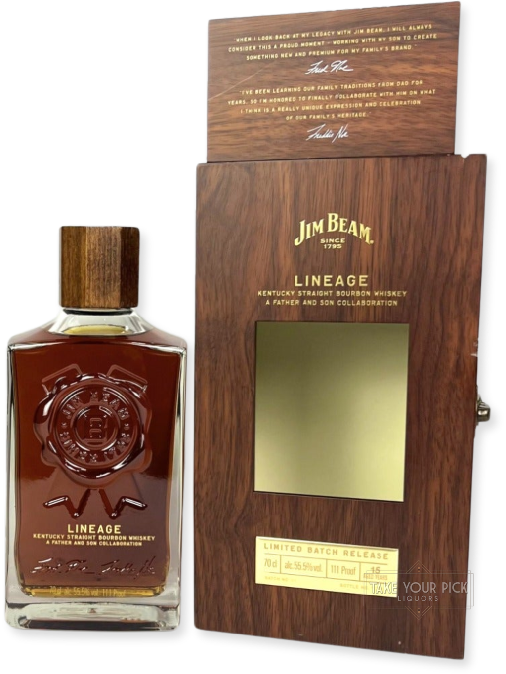 Jim Beam Lineage 15-year - 111 Proof - Bottle Front