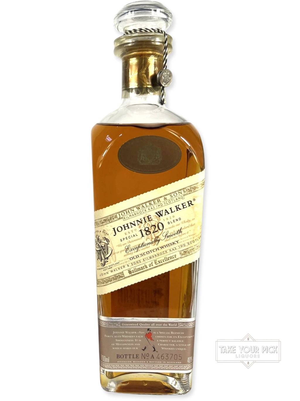Johnnie Walker 1820 Blend Asian Exclusive 1990's (no box) - 86 Proof - Bottle Front