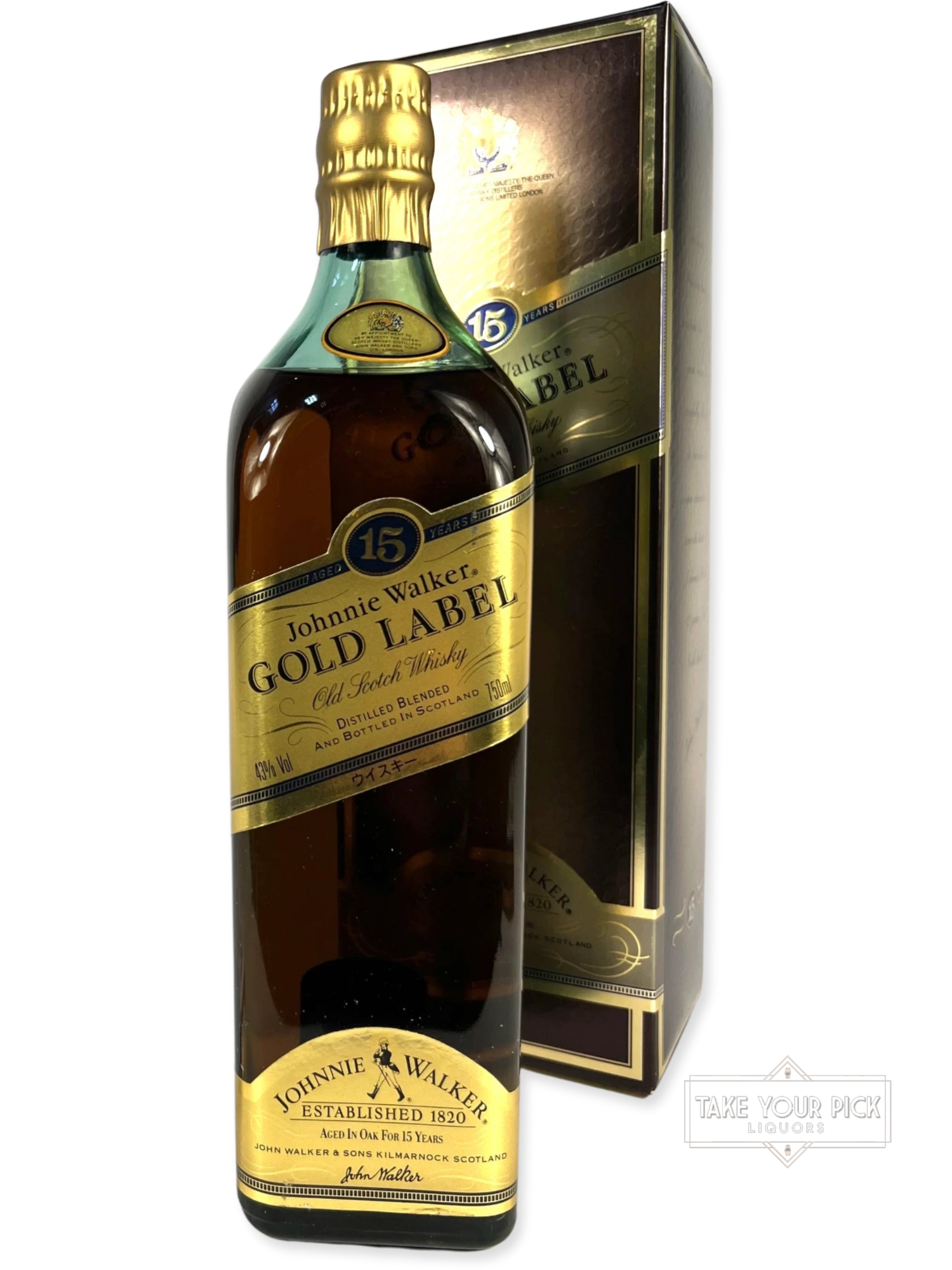 Johnnie Walker Gold Label Old Scotch Whisky - 86 Proof - Bottle Front