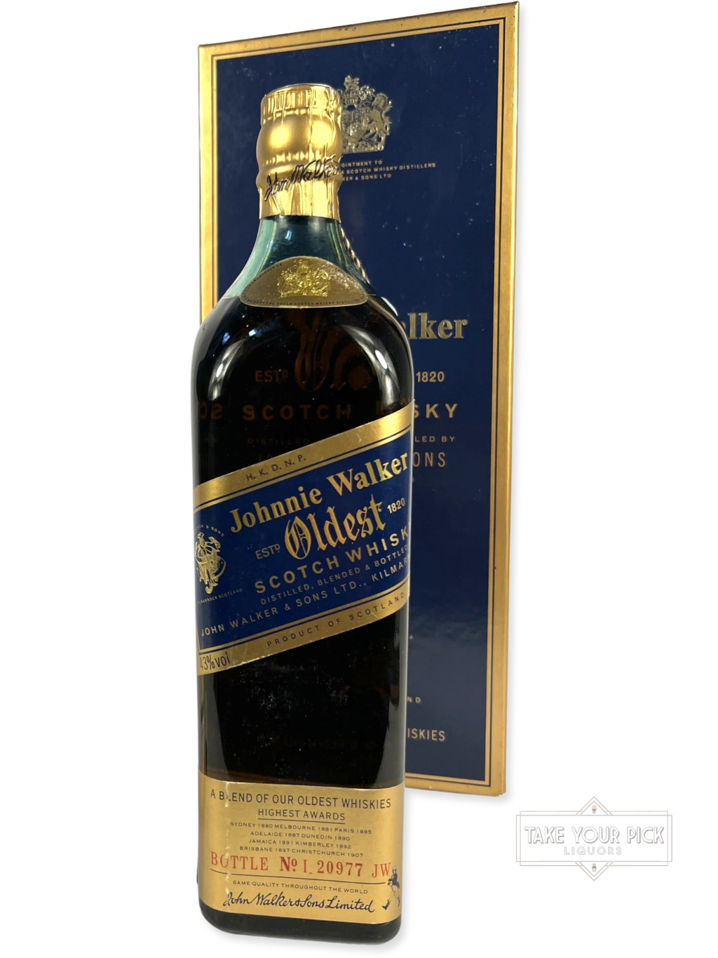 Johnnie Walker Oldest (1990's Predecessor to Blue Label) - 86 Proof - Bottle Front