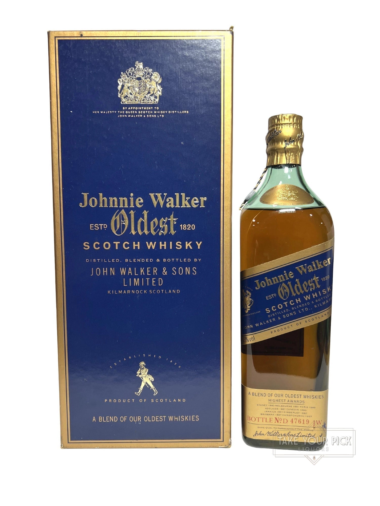 ウイスキー JohnnieWalker Oldest ScotchWhisky Johnnie Walker Oldest (1990's Predecessor to Blue Label) - 86