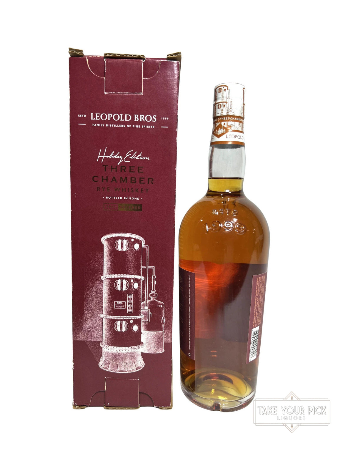 Leopold Brothers 2021 Holiday Edition Three Chamber Rye Bottle in Bond 100 Proof 750ml