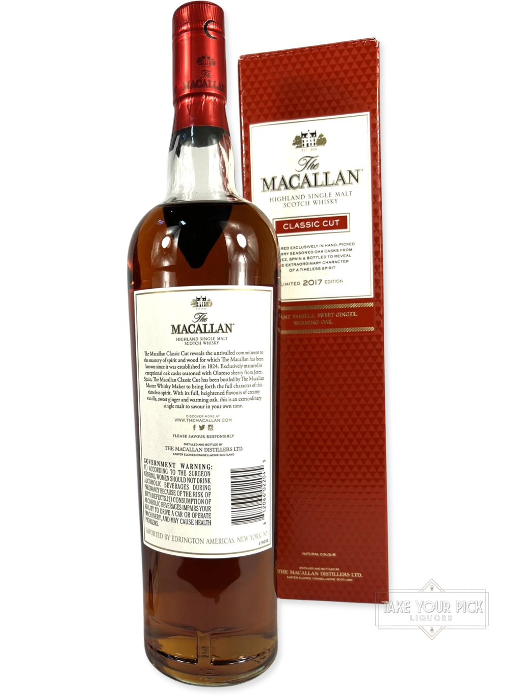 Macallan Classic Cut 2017 - 116.8 Proof - Bottle Back