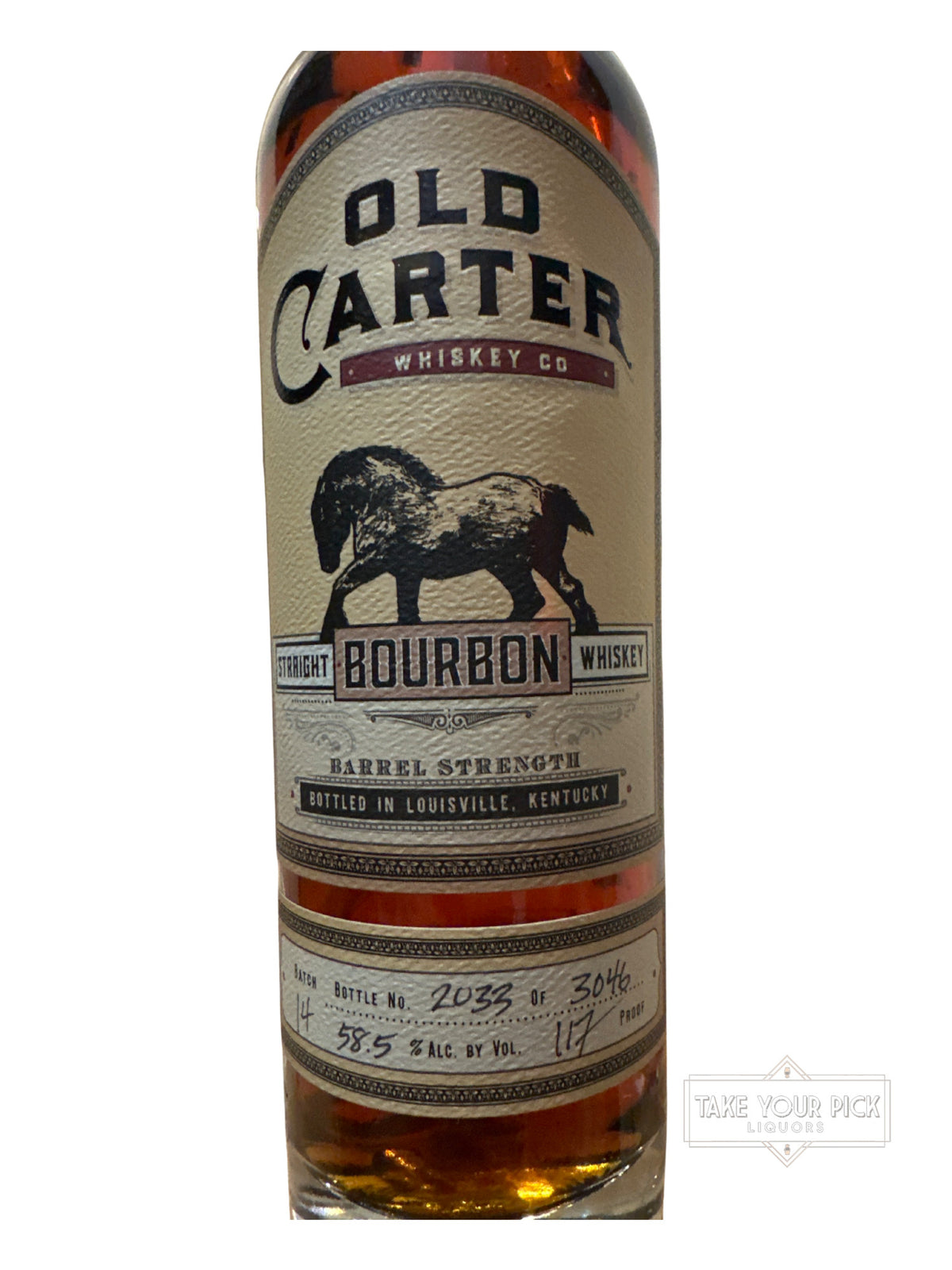 Old Carter Straight Bourbon Whiskey 117 Proof 750ml Batch 14