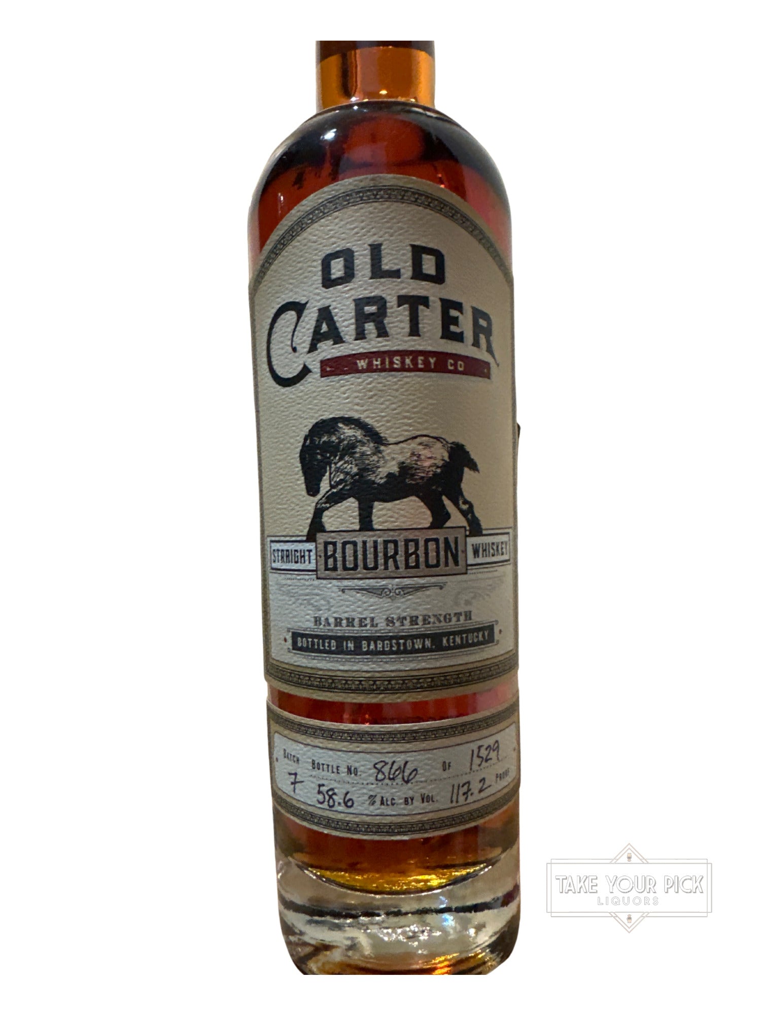 Old Carter Straight Bourbon Whiskey Barrel Strength 117.2 Proof 750ml Batch 7