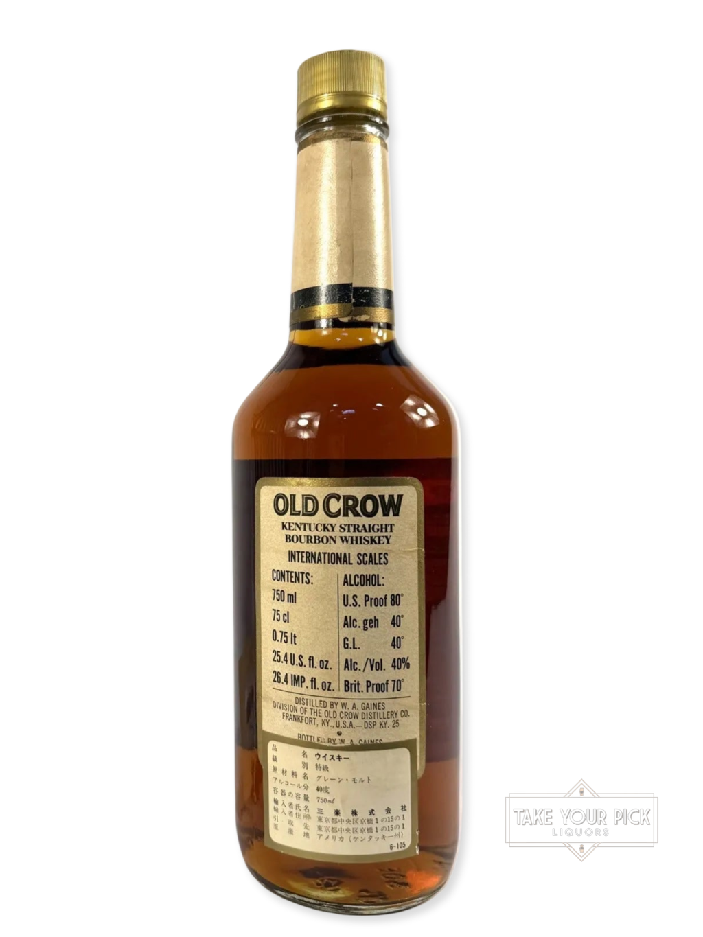 Old Crow Bourbon 80pf. 1988 (National Distillers) - 80 Proof