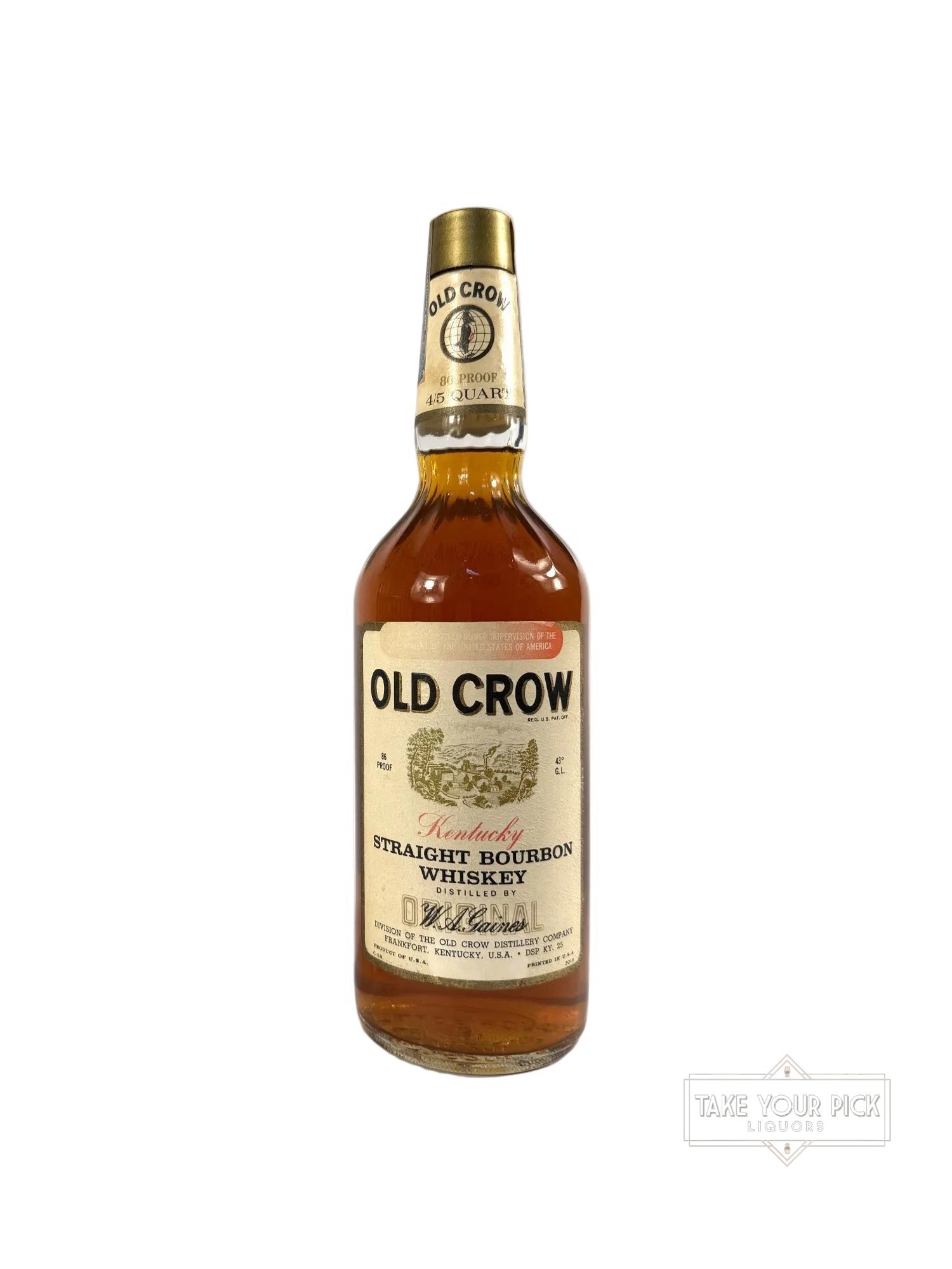 Old Crow Bourbon 86pf. 4/5 quart 1969 (National Distillers) - 86 Proof