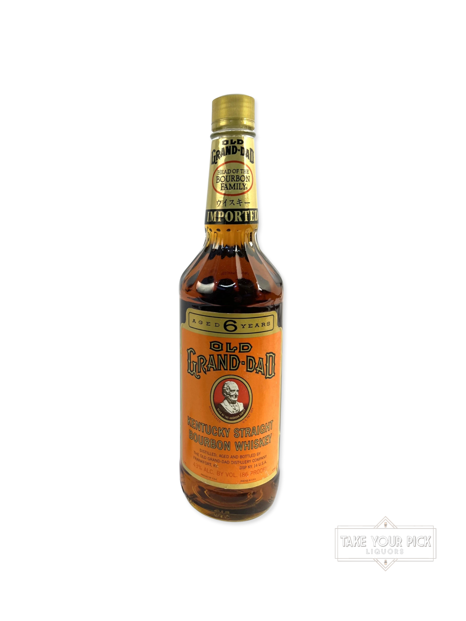 Old Grand-Dad 6-year 1992 (National Distillers) - 86 Proof - Bottle Front